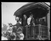 Herbert Hoover arrives in Los Angeles, 1928