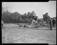 Officials order destruction of Hooverville, Los Angeles, circa 1940