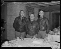 Brigadier General Oscar Westover, Lieutenant Colonel H. H. Arnold and Colonel John H. Howard at a luncheon, Los Angeles, 1933