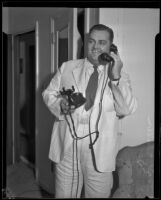 David Hutton on the phone, Los Angeles, 1932