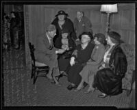 Notable city socialites and philanthropists planning President Roosevelt's birthday celebrations, Los Angeles, 1935