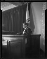 Dr. Cecil E. Reynolds testifying in the John F. Jasper case, Los Angeles, 1935