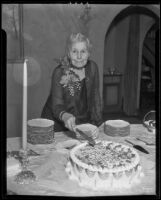 Mrs. Valerie Smythe at 92nd birthday celebration, Los Angeles, 1935