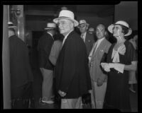 J. W. Boaz, witness in race gambling pool, Los Angeles, 1935