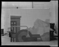 Mural study section (?) with mechanized imagery, by Barse Miller, 1930-1939