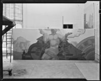 Mural study (?) with a kneeling nude man, by Barse Miller, 1930-1939