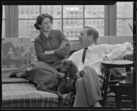Paul Sample and Sylvia Sample in the studio of their home, Pasadena, circa 1935