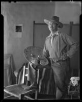 Kenneth Adams in his studio, Ranchos de Taos, 1932