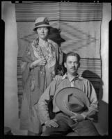 Hilda Adams and painter Kenneth Adams at home, Ranchos de Taos, 1932