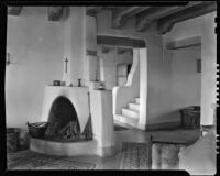 Interior view of the house of artist Carlos Vierra, Santa Fe, 1932