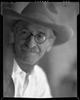 William Penhallow Henderson in a cowboy hat and glasses, Santa Fe, 1932