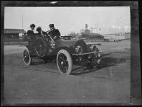 Olive Percival with a woman companion and a (driver?) at Brighton Beach, Brooklyn, 1910