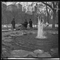 Fountain in Madison Square Park in winter, New York, 1910