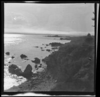 Rocky coastline view near the Cliff House photographed by Olive Percival, San Francisco, 1903