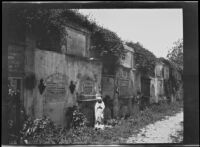 Wall of vaults at a cemetery, perhaps St. Louis No. 1, New Orleans, 1910