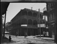 Building with wrought iron balconies on Royal St. in the French Quarter, New Orleans, 1910