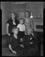 Five generations of one family living together, Monrovia, 1936