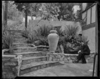 Stone staircase in a terraced garden, Los Angeles, 1936