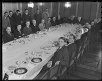 Foreign consuls at luncheon at the new Los Angeles Times Building, Los Angeles, 1935