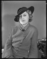 Actress Ella Hall is granted a divorce, Los Angeles, 1936