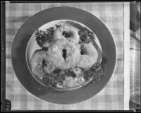 Doughnuts on a plate, 1936
