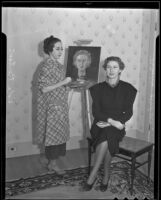 Lola Pertson paints a portrait of Patricia Richards, Los Angeles, 1936