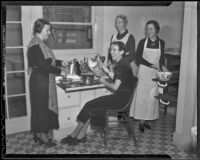 Rosemary Nissen, Mrs. George B. Lowens, Florence Forst, and Alice Moore of the South Pasadena Women's Club, South Pasadena, 1936