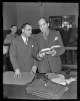Martin "Moe" Snyder and his lawyer, Jerry Geisler, Los Angeles, 1936