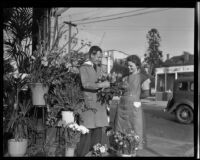 Street-side flower mart, Los Angeles, 1938