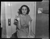 Fifi D'Aubry held in jail due to battery charges, Los Angeles, 1938