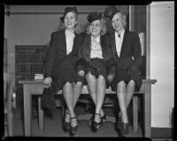 Mae Boardner, Sue Potter, and Inez Hennessey, Los Angeles, 1938