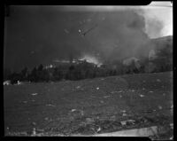 Fires destroy structures in Topanga Canyon, Los Angeles, 1938