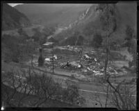 Charred remains of canyon home destroyed by Topanga fires, Los Angeles, 1938