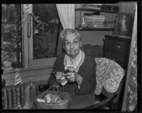 Margaret Miller, age 96, resident of the Women's Christian Temperance Union Home, Eagle Rock, 1938