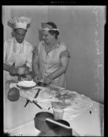 Cyril Delevanti and Eva Kitty Peel bake bread, Los Angeles, 1939