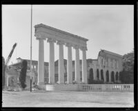 Van Nuys High School facade before demolition, 1934