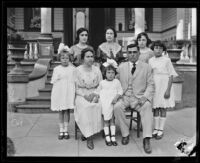 Almada family in front of their house, Baja, 1920