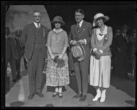 Two men and two women at an American Legion event, Los Angeles, 1920s