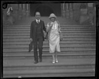 George B. Ross escorting Olive Ann Alcorn, Los Angeles, circa 1925
