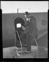 Stunt flyer Lt. R. L. R. Atcherley visits the West, Los Angeles, 1934