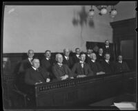 Jurors in the trial of Louise Peete find her guilty of first-degree murder, Los Angeles, 1921