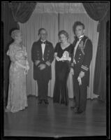 Rear Admiral George T. Pettengill and guests at a dinner honoring naval leaders, Los Angeles, 1935