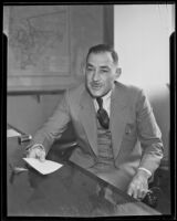Roy Pilling shortly after he was named head of the California Emergency Relief Administration, Los Angeles, 1935