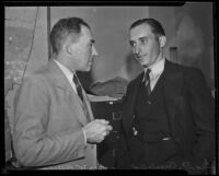 California State Emergency Relief Administration Director Roy Pilling with worker George Copeland, Los Angeles, 1935