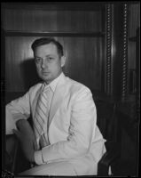 Federal Transient Service National Director William Plunkert attending a conference, Los Angeles, 1934