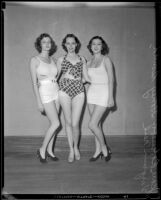 Jean Robinson, Honey Smith and Virginia Neal, beauty contestants, Los Angeles, 1933