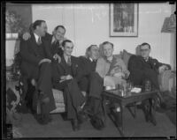 Eddie Rickenbacker with New York reporters, 1934