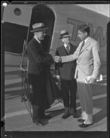 Captain Eddie Rickenbacker, Lindsay Hopkins, and Elmer P. Querl, Los Angeles, 1934