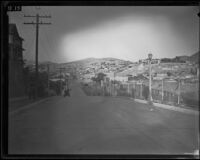 Unidentified town surrounded by hills, likely in southern Arizona, 1934