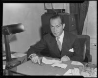 Judge Lester W. Roth in his office, Los Angeles, 1934